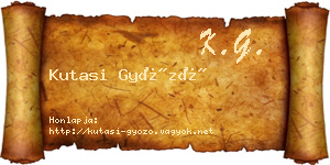 Kutasi Győző névjegykártya